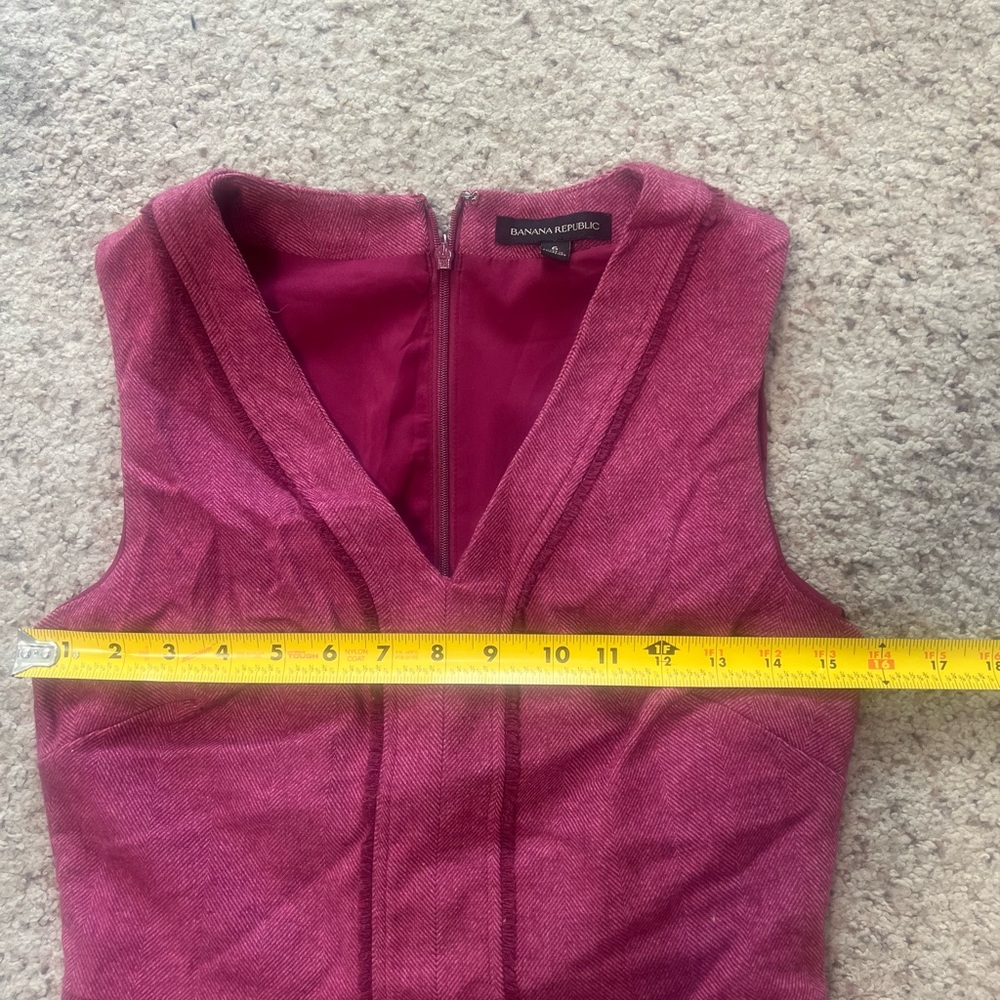 Banana Republic Herringbone Fringe 6 Wool blend office work Sheath‎ Dress smart - Picture 7 of 10